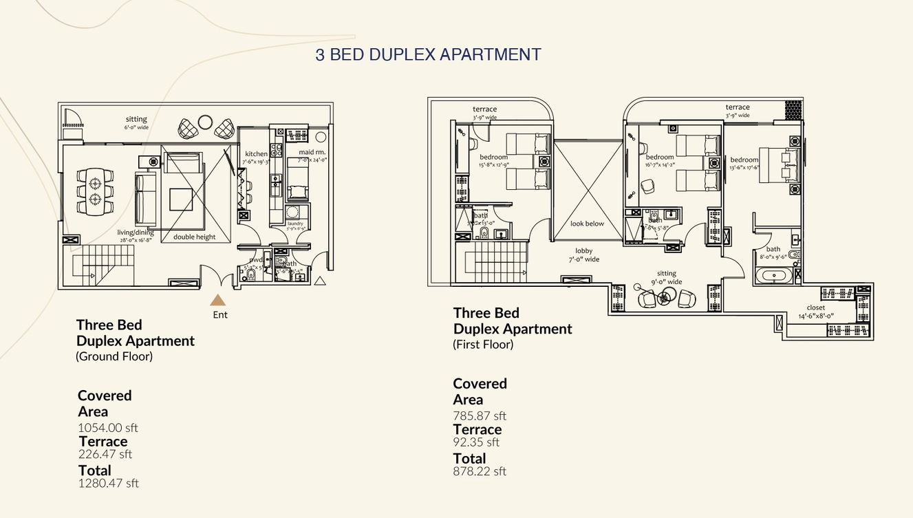 Floor-Plan-3-bed-duplex-Apartment-One-Capital-Residences